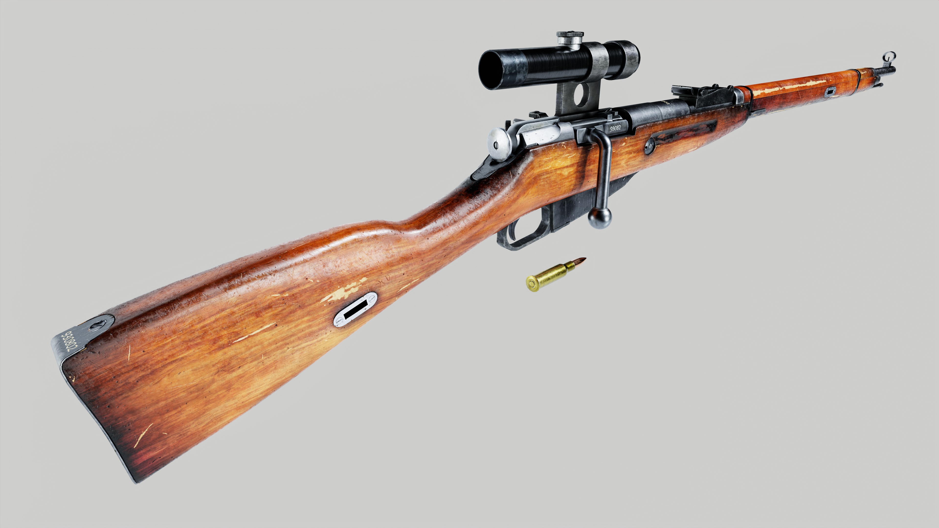Mosin Nagant Low-poly 3D model_6