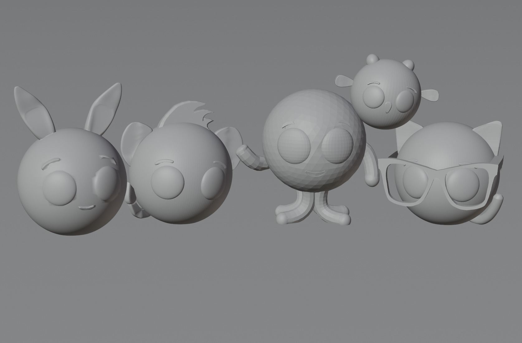 Set Bolofofos bolofos characters 3D model_1