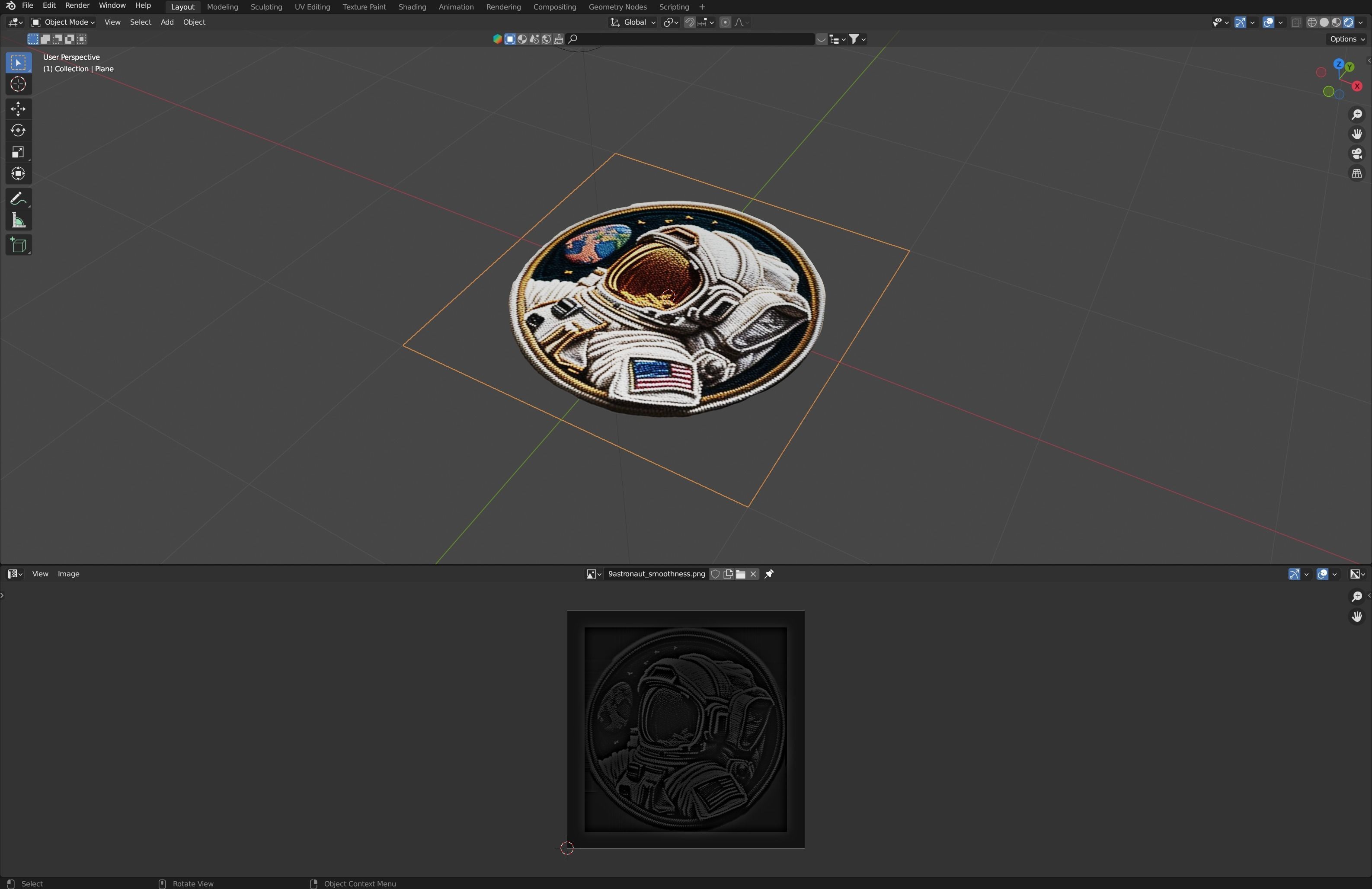 Astronaut embroidered patch v9 Texture_1