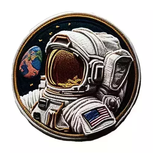 Astronaut embroidered patch v9 Texture