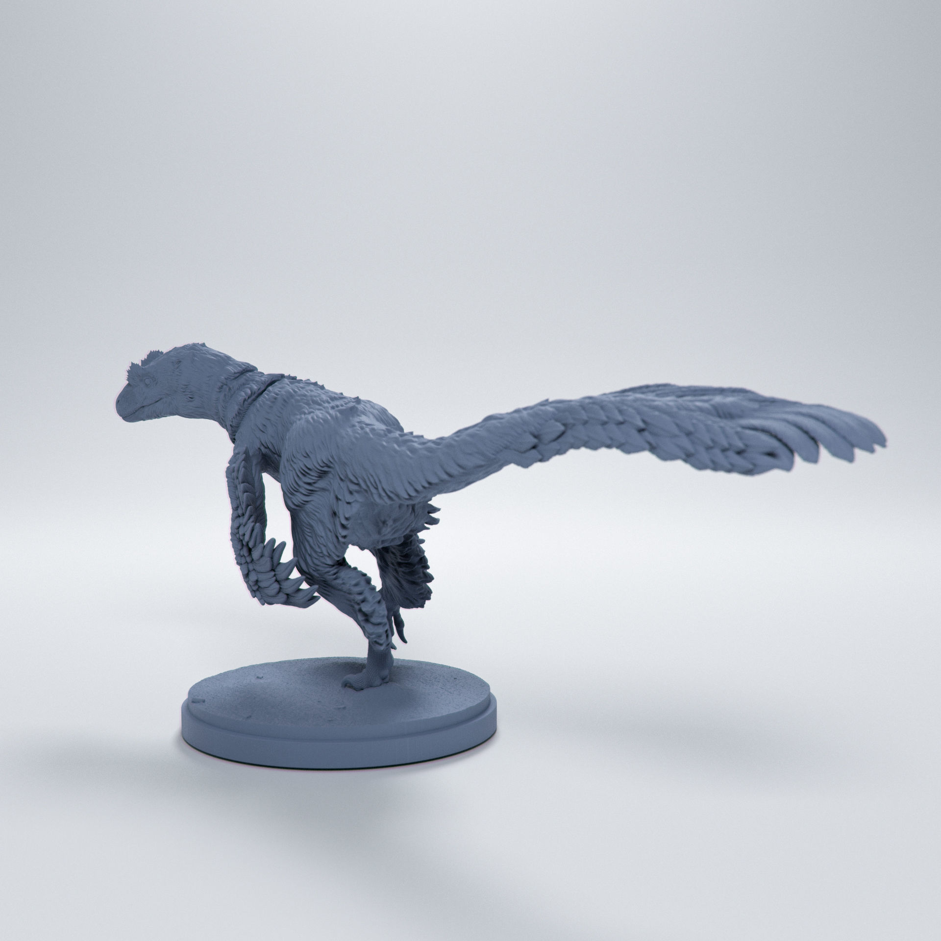 Deinonychus turning 1-35 scale pre-supported dinosaur 3D print model_3