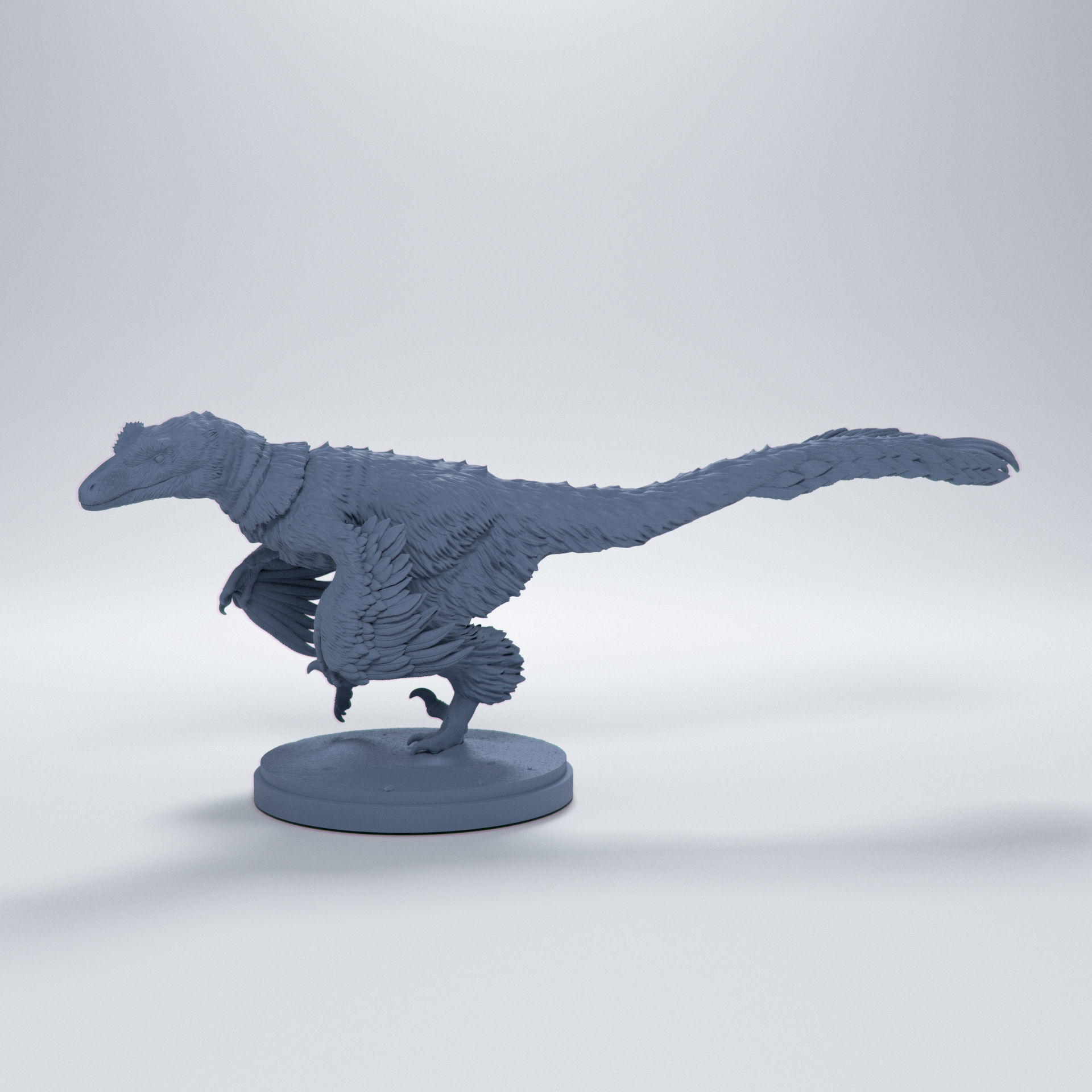 Deinonychus turning 1-35 scale pre-supported dinosaur 3D print model_2