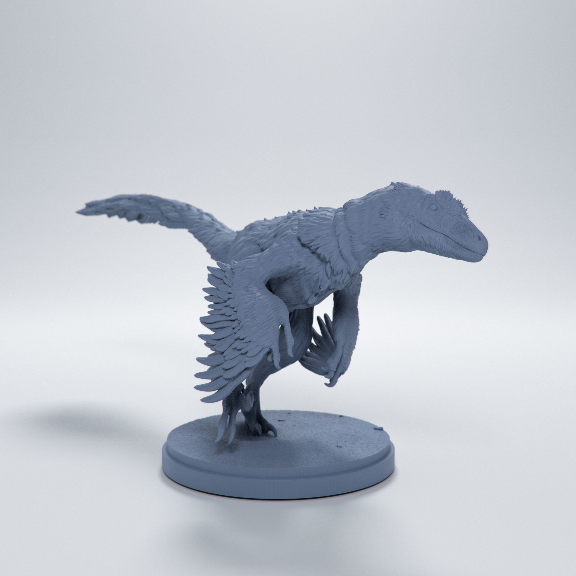 Deinonychus turning 1-35 scale pre-supported dinosaur 3D print model_4