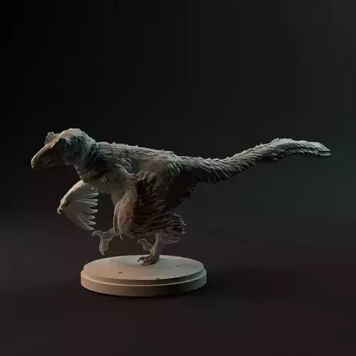 Deinonychus turning 1-35 scale pre-supported dinosaur