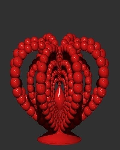 Valentines Heart of beads Free 3D print model