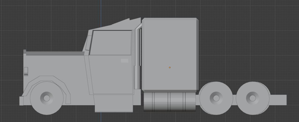 untextured low poly truck Low-poly 3D model_1