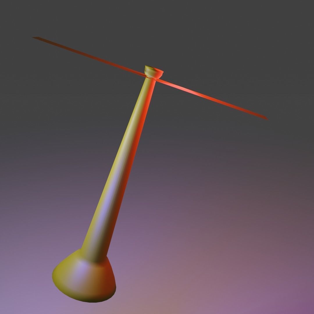 Bamboo Copter gaget Low-poly 3D model_25