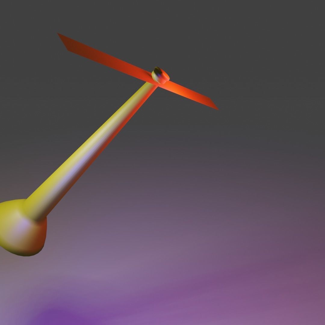 Bamboo Copter gaget Low-poly 3D model_31