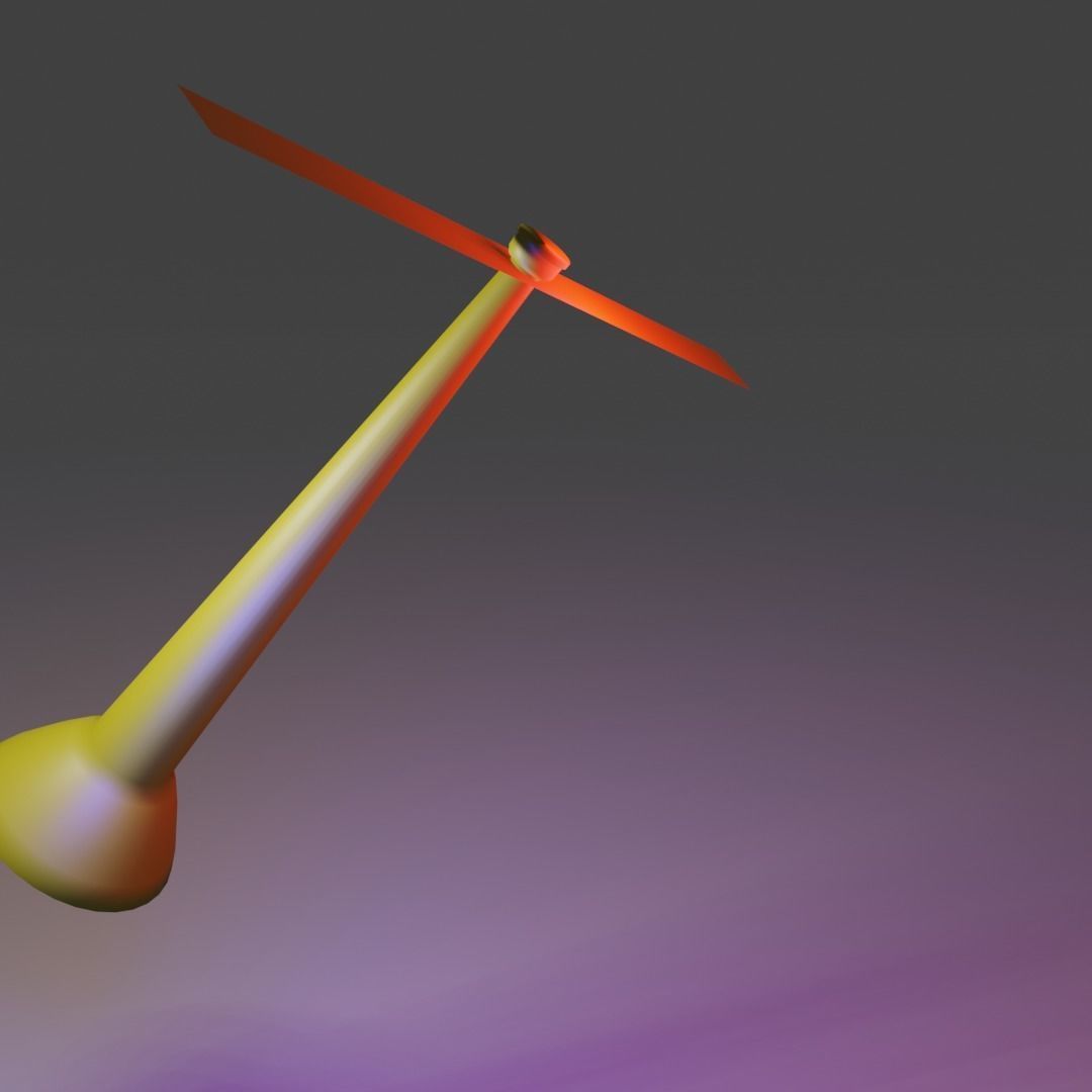 Bamboo Copter gaget Low-poly 3D model_28