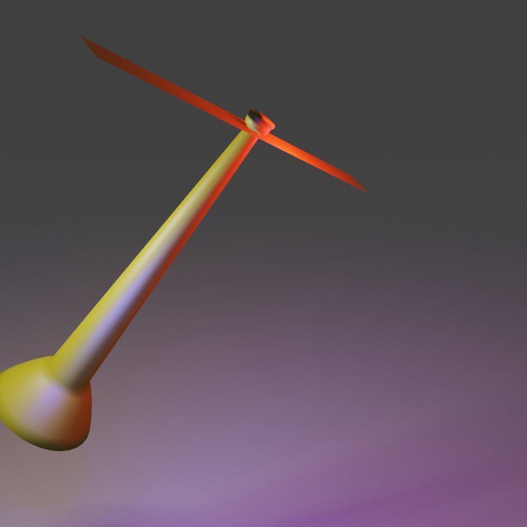 Bamboo Copter gaget Low-poly 3D model_26