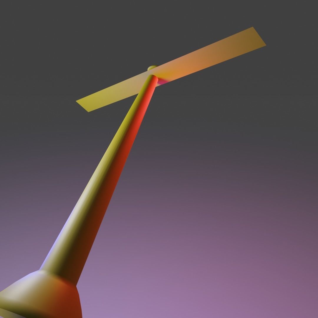 Bamboo Copter gaget Low-poly 3D model_13