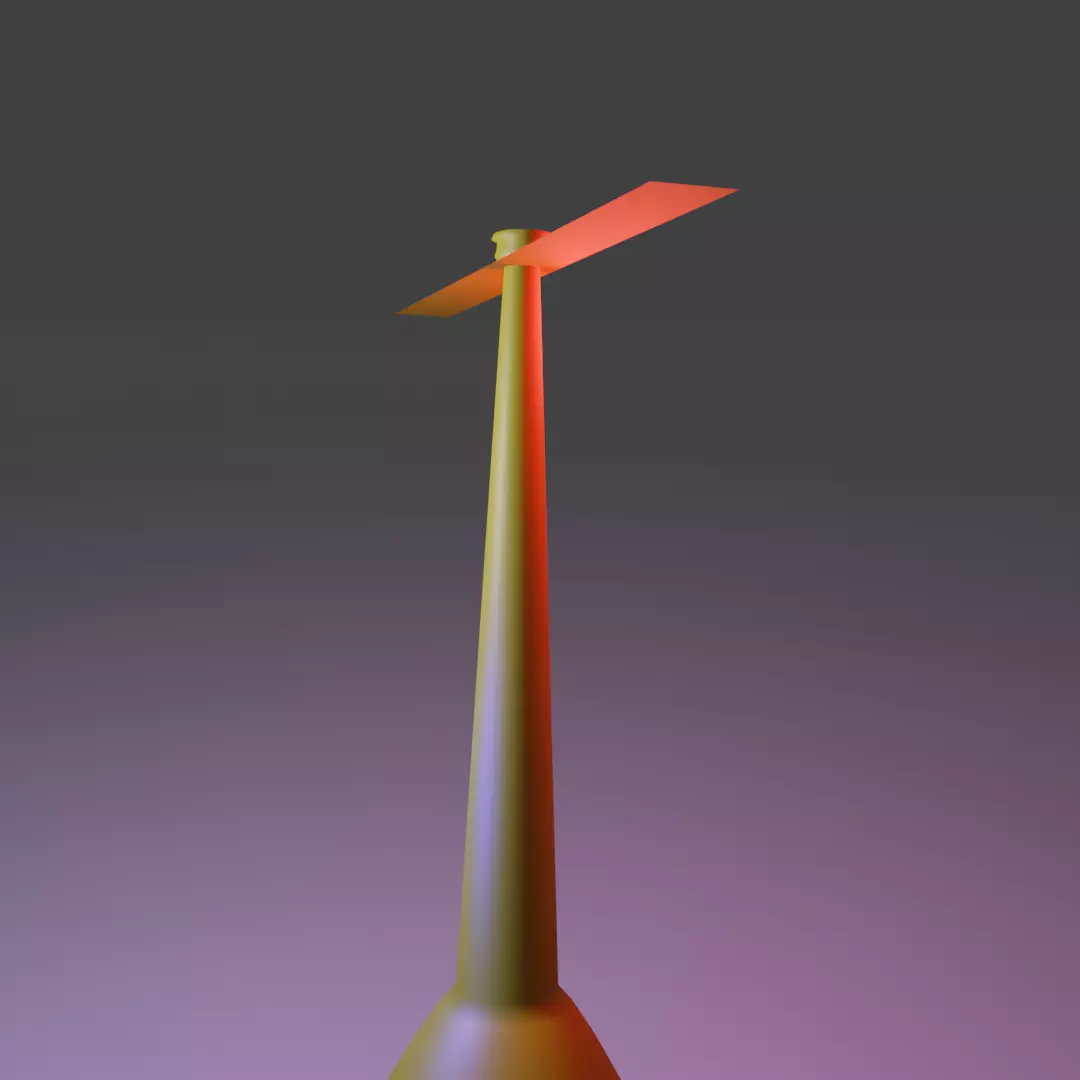 Bamboo Copter gaget Low-poly 3D model_0