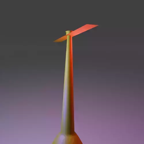 Bamboo Copter gaget Low-poly 3D model