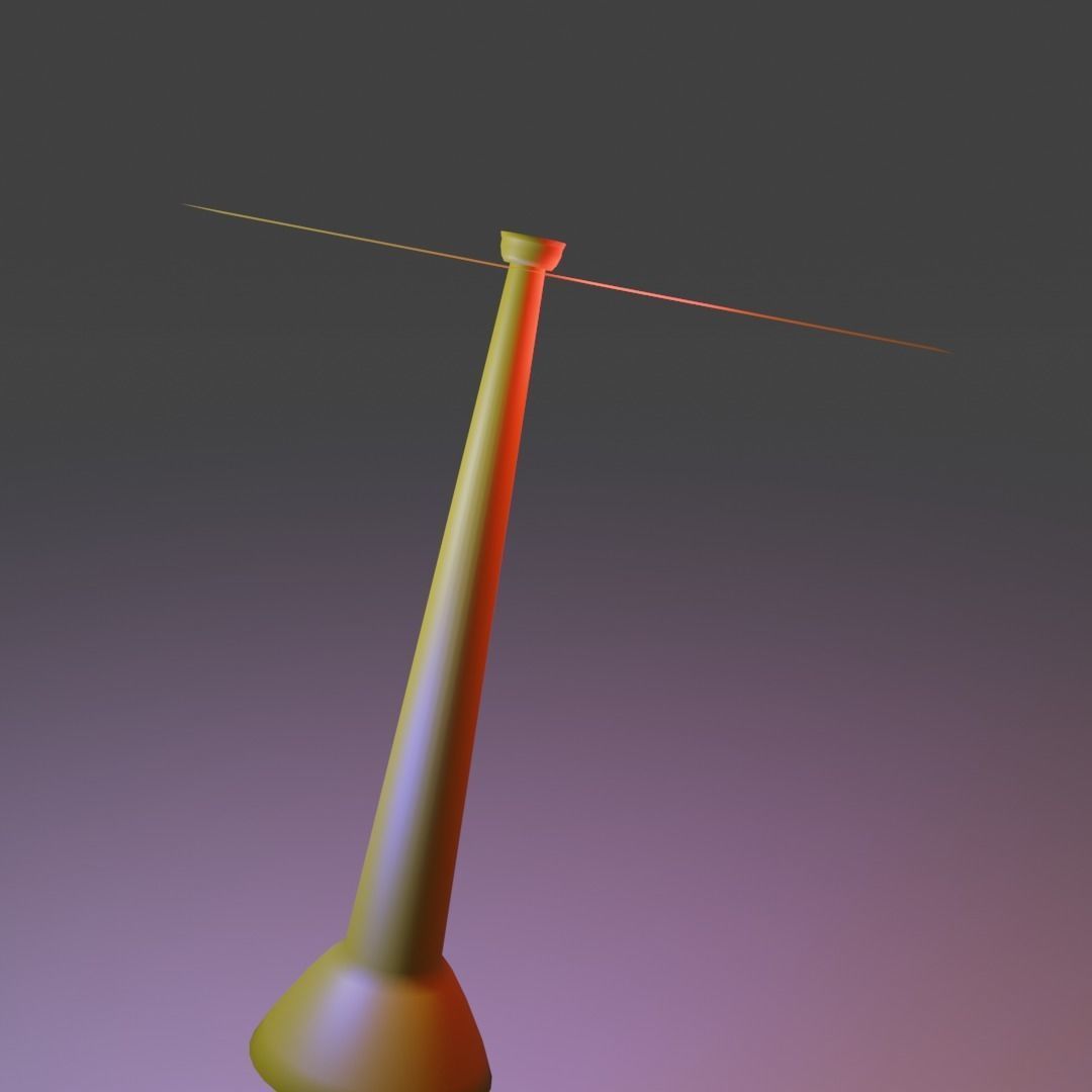 Bamboo Copter gaget Low-poly 3D model_14