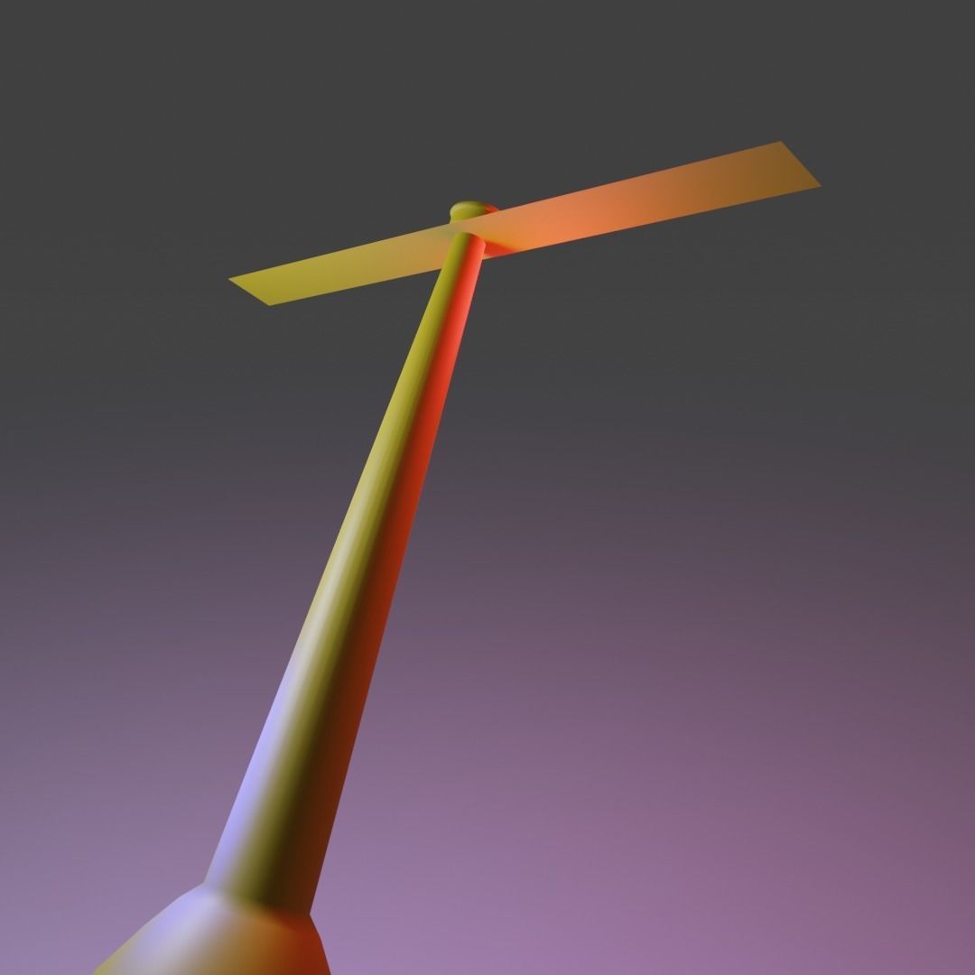 Bamboo Copter gaget Low-poly 3D model_17