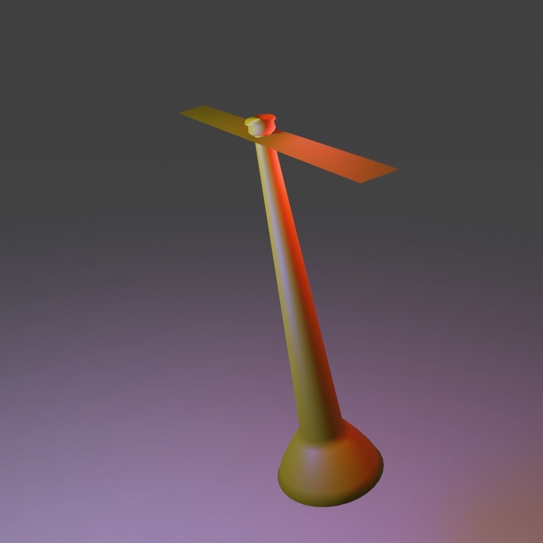 Bamboo Copter gaget Low-poly 3D model_4