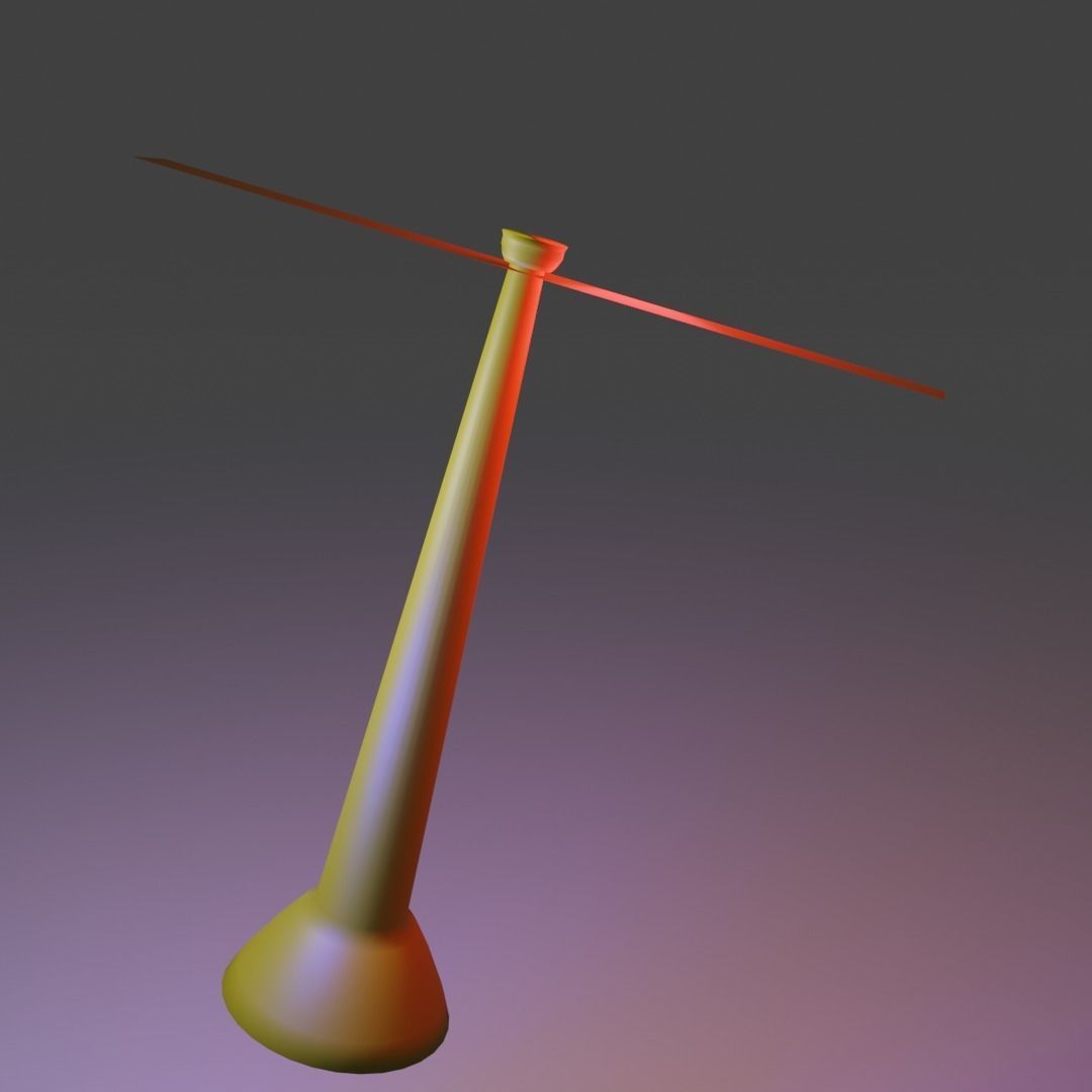 Bamboo Copter gaget Low-poly 3D model_15