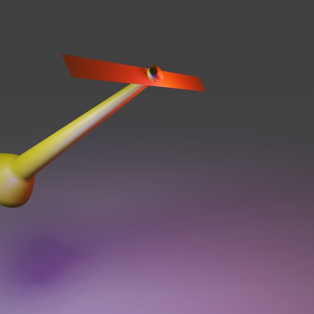 Bamboo Copter gaget Low-poly 3D model_29