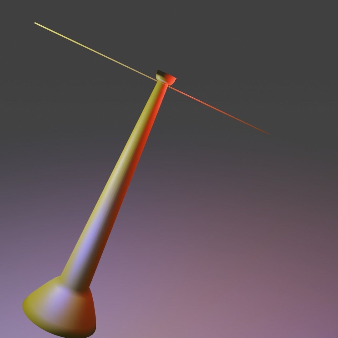 Bamboo Copter gaget Low-poly 3D model_19