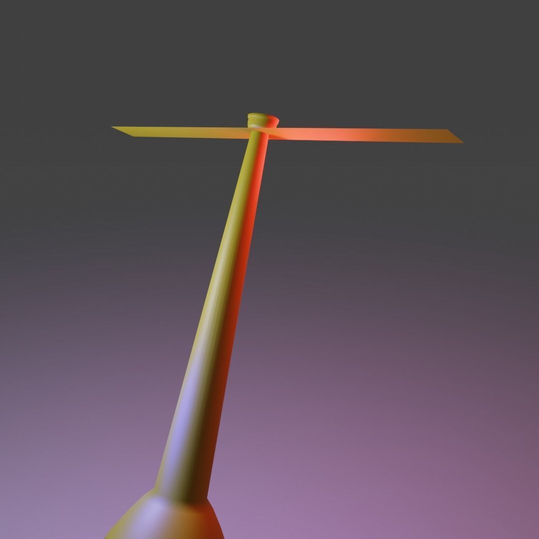 Bamboo Copter gaget Low-poly 3D model_16