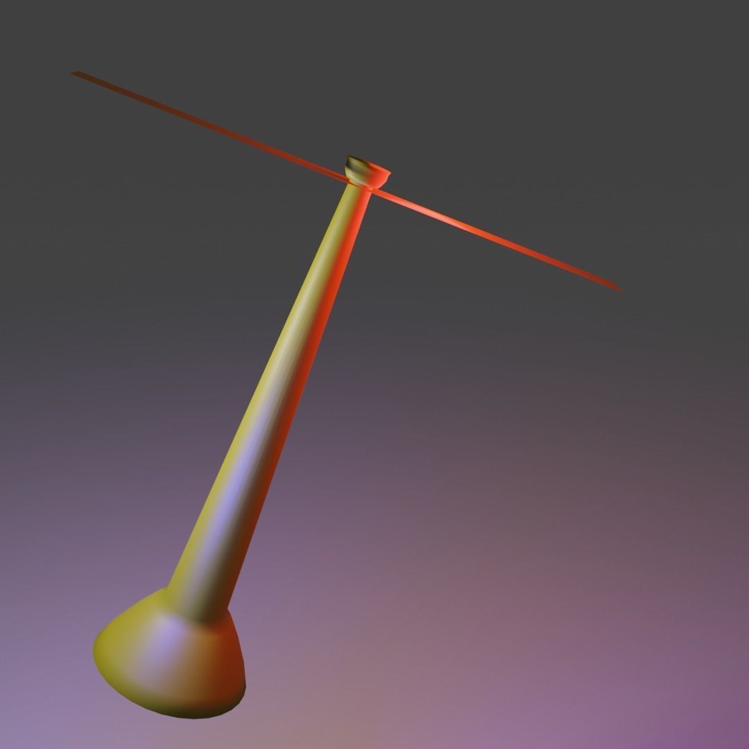 Bamboo Copter gaget Low-poly 3D model_18