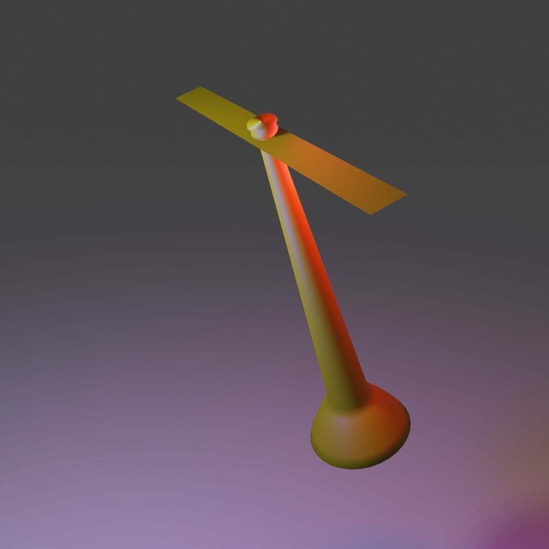 Bamboo Copter gaget Low-poly 3D model_3