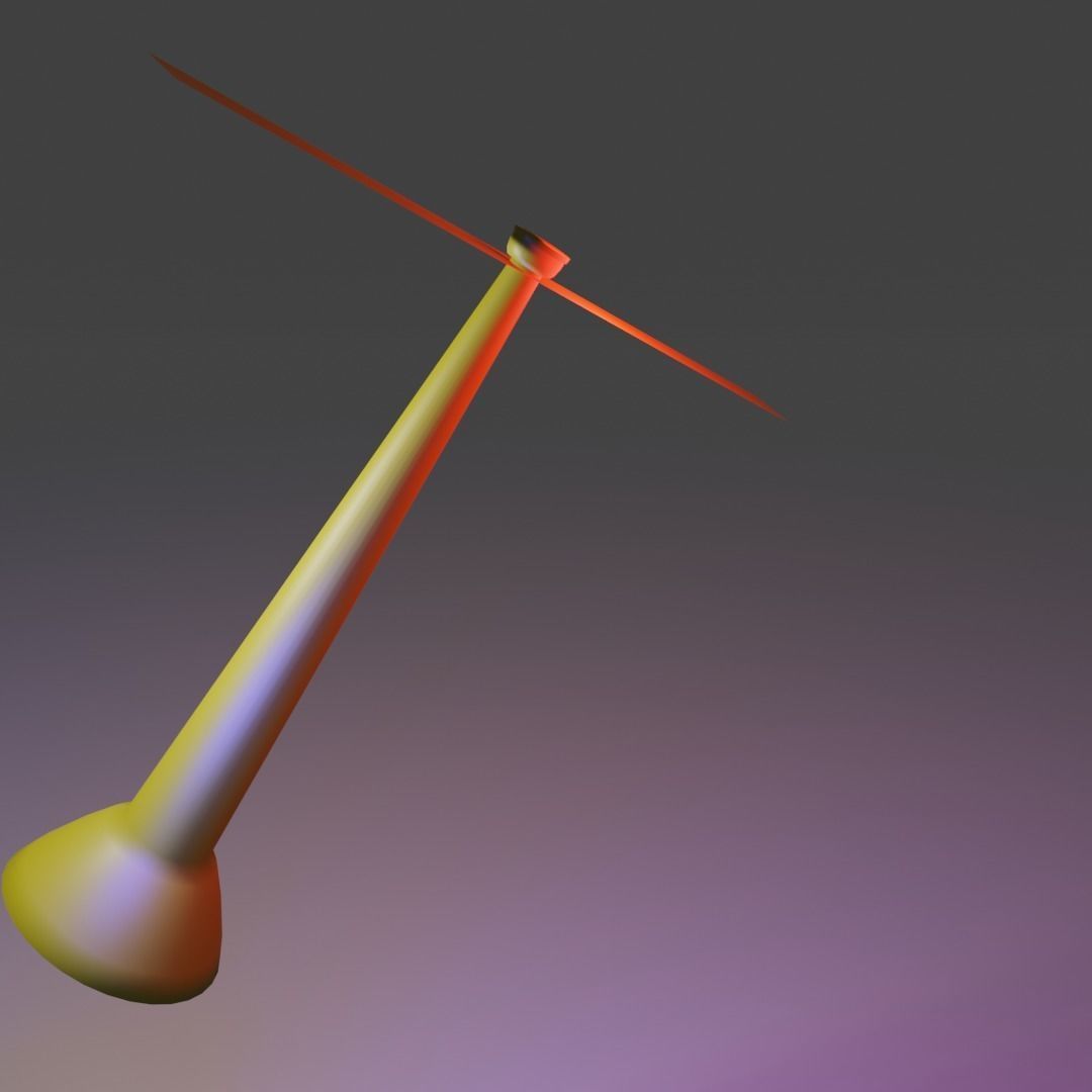 Bamboo Copter gaget Low-poly 3D model_23