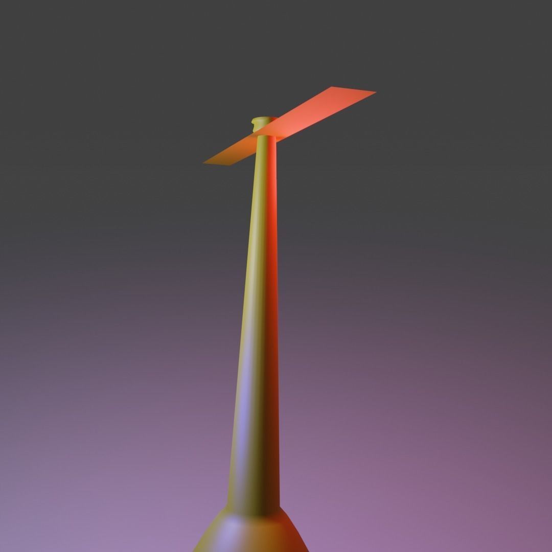 Bamboo Copter gaget Low-poly 3D model_5