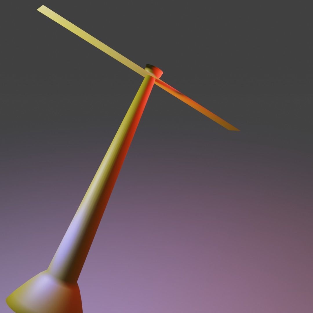 Bamboo Copter gaget Low-poly 3D model_24