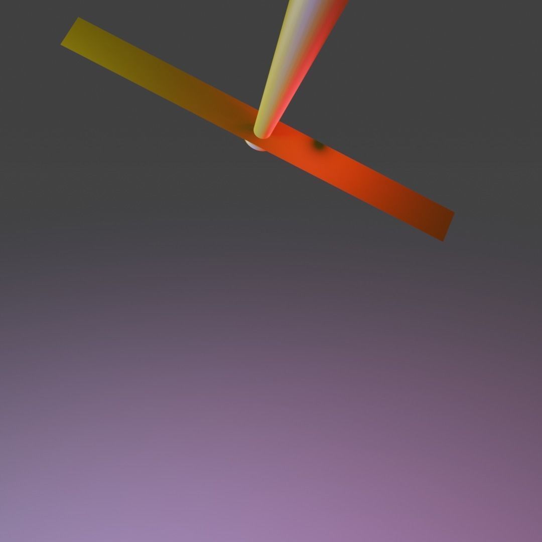 Bamboo Copter gaget Low-poly 3D model_6