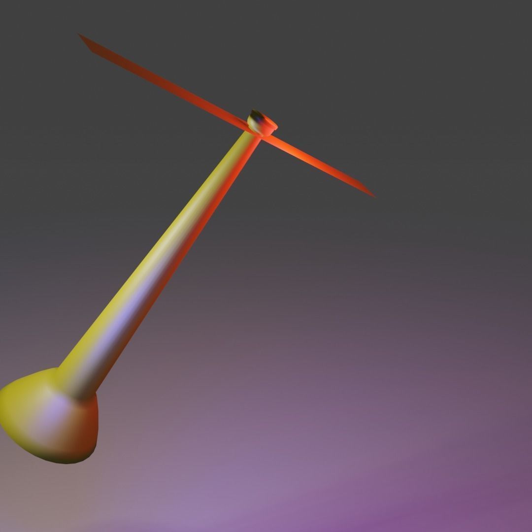 Bamboo Copter gaget Low-poly 3D model_27