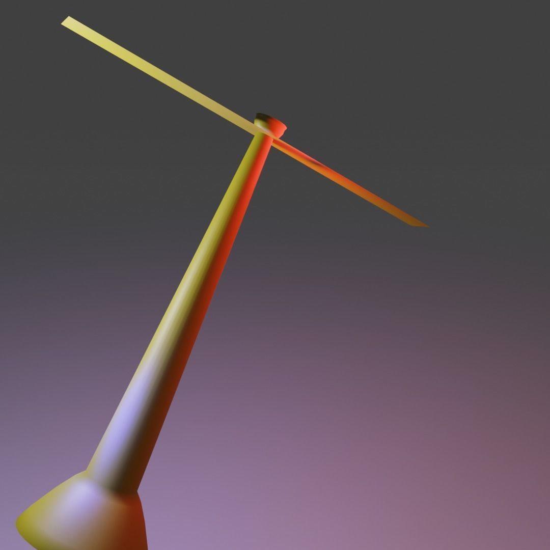 Bamboo Copter gaget Low-poly 3D model_21