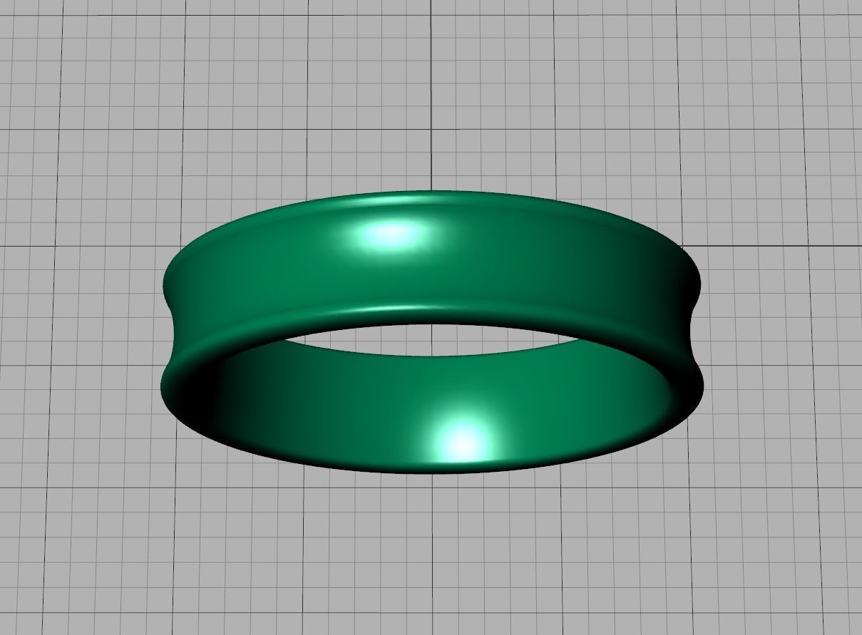 Concave Plain Band 5mm wide 4-13us sizes 3dmodel 3D print model_17