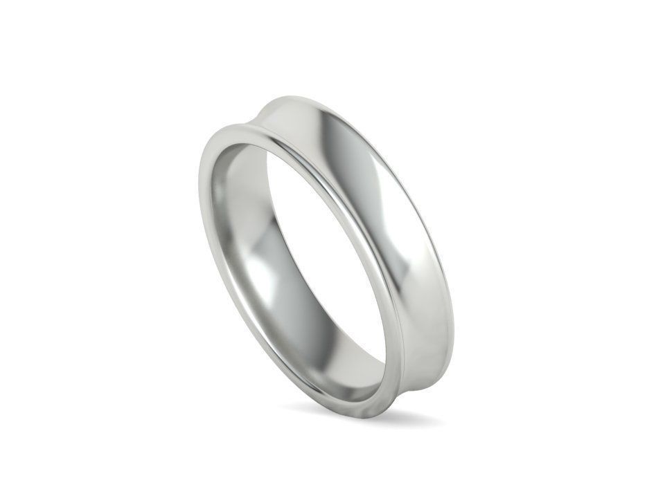 Concave Plain Band 5mm wide 4-13us sizes 3dmodel 3D print model_33