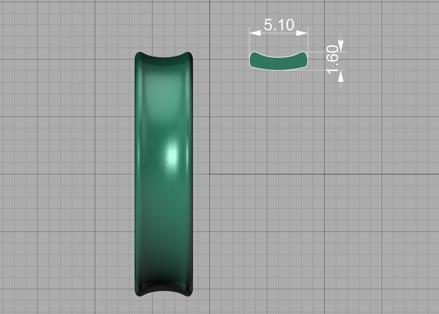 Concave Plain Band 5mm wide 4-13us sizes 3dmodel 3D print model_11