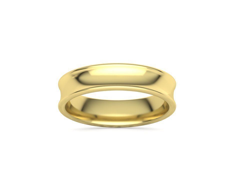 Concave Plain Band 5mm wide 4-13us sizes 3dmodel 3D print model_20