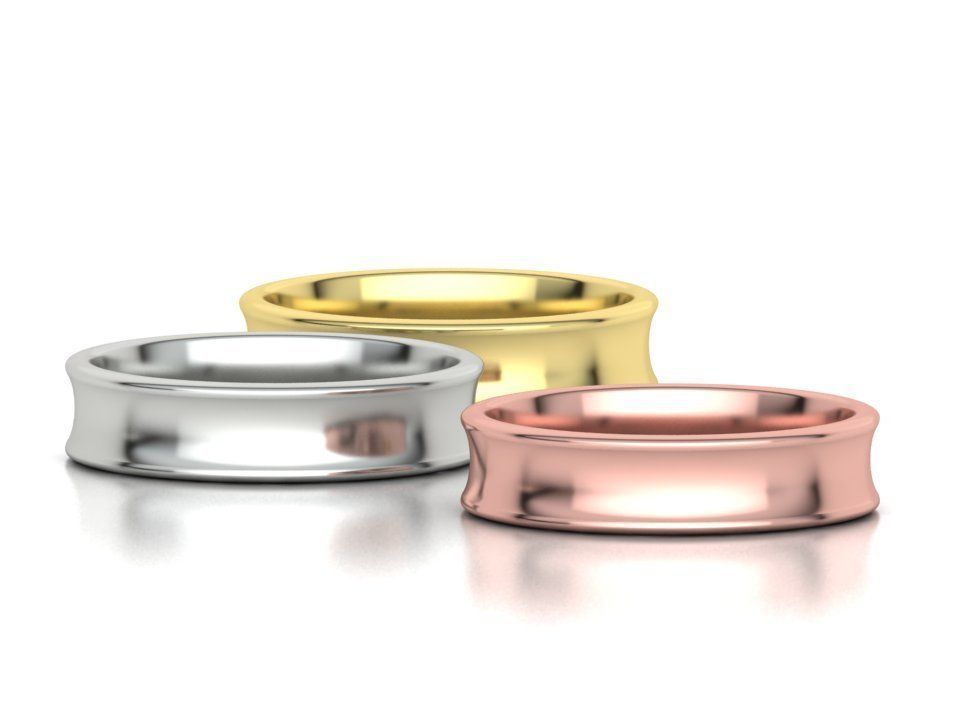 Concave Plain Band 5mm wide 4-13us sizes 3dmodel 3D print model_1