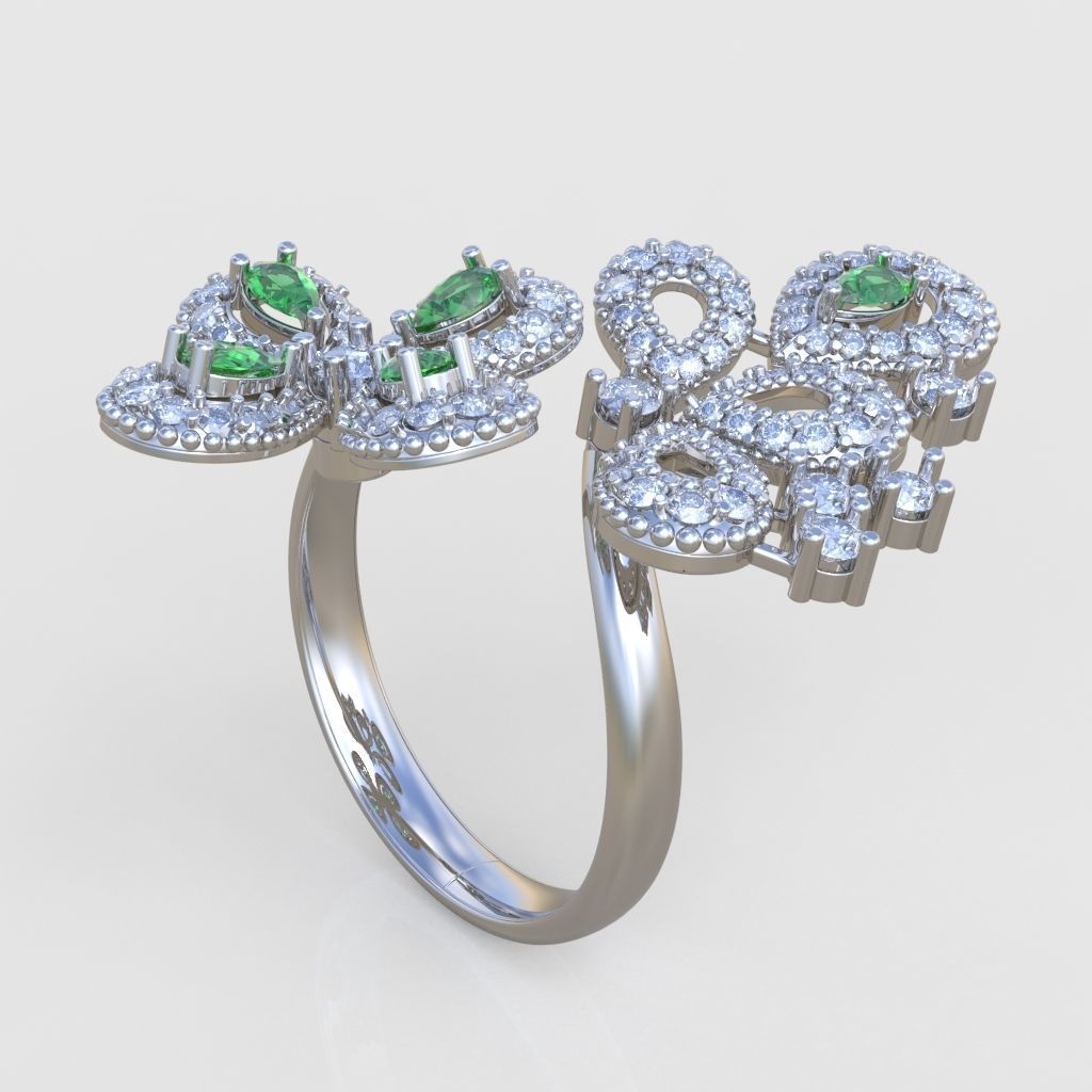Diamond ring 0282 3D printable model 10 3D print model_2