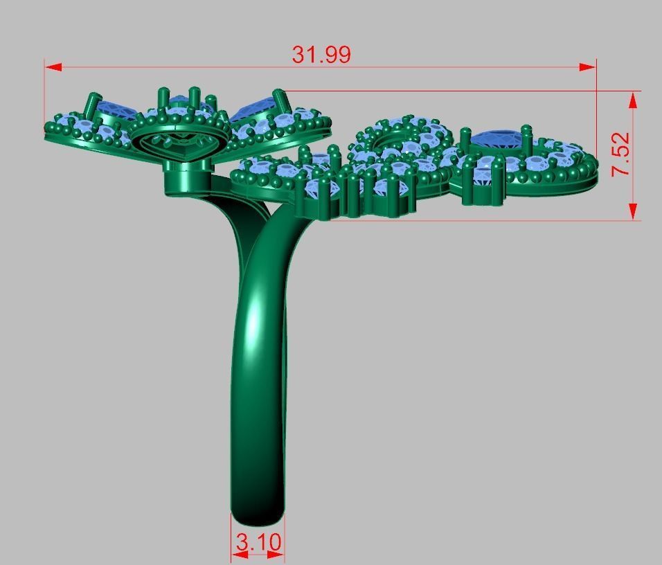 Diamond ring 0282 3D printable model 10 3D print model_10