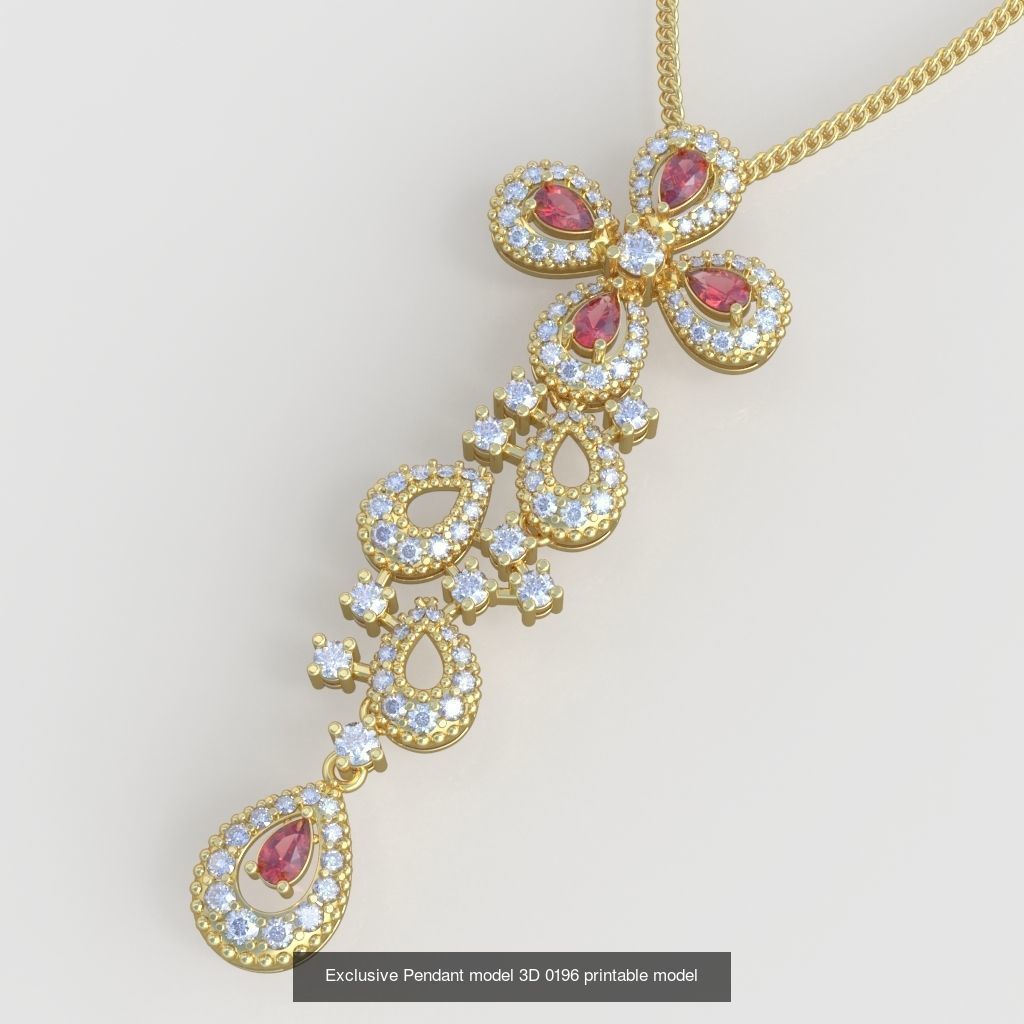 Ring Bracelet Earring and Pendant Set 3D printable model 0042 3D Model Collection_6