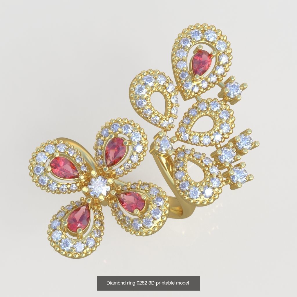 Ring Bracelet Earring and Pendant Set 3D printable model 0042 3D Model Collection_8