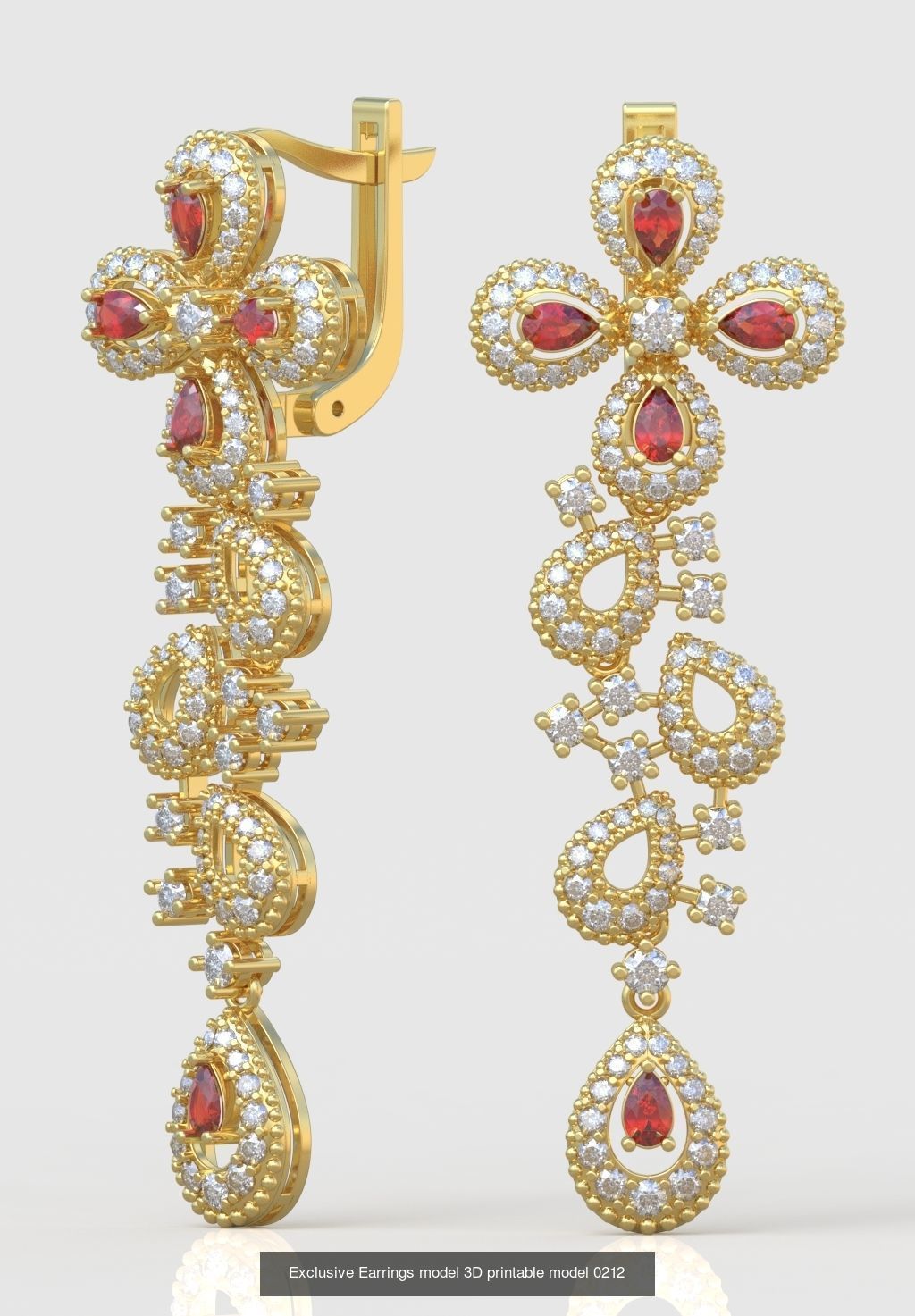 Ring Bracelet Earring and Pendant Set 3D printable model 0042 3D Model Collection_7