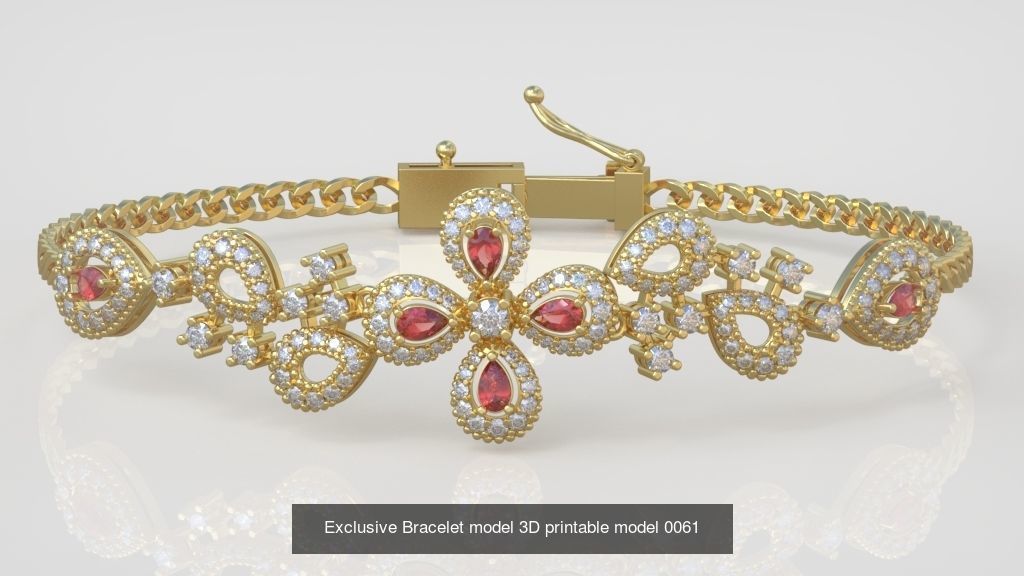 Ring Bracelet Earring and Pendant Set 3D printable model 0042 3D Model Collection_5