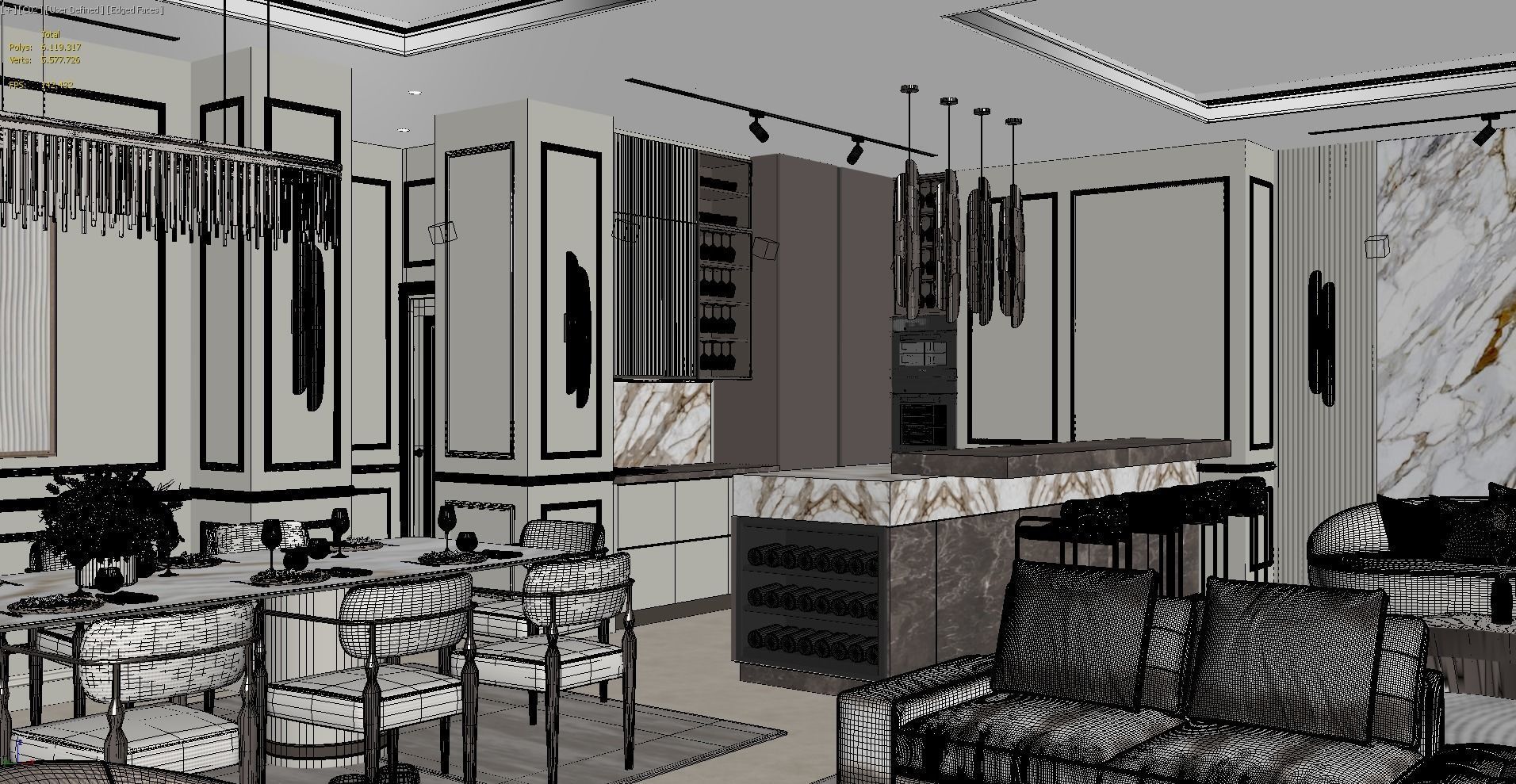 Living Room Model Free 3D model_12