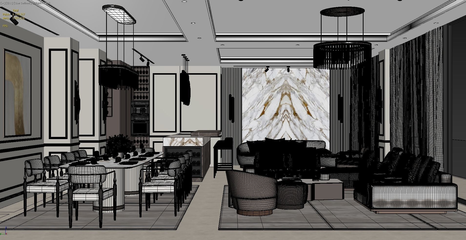 Living Room Model Free 3D model_10