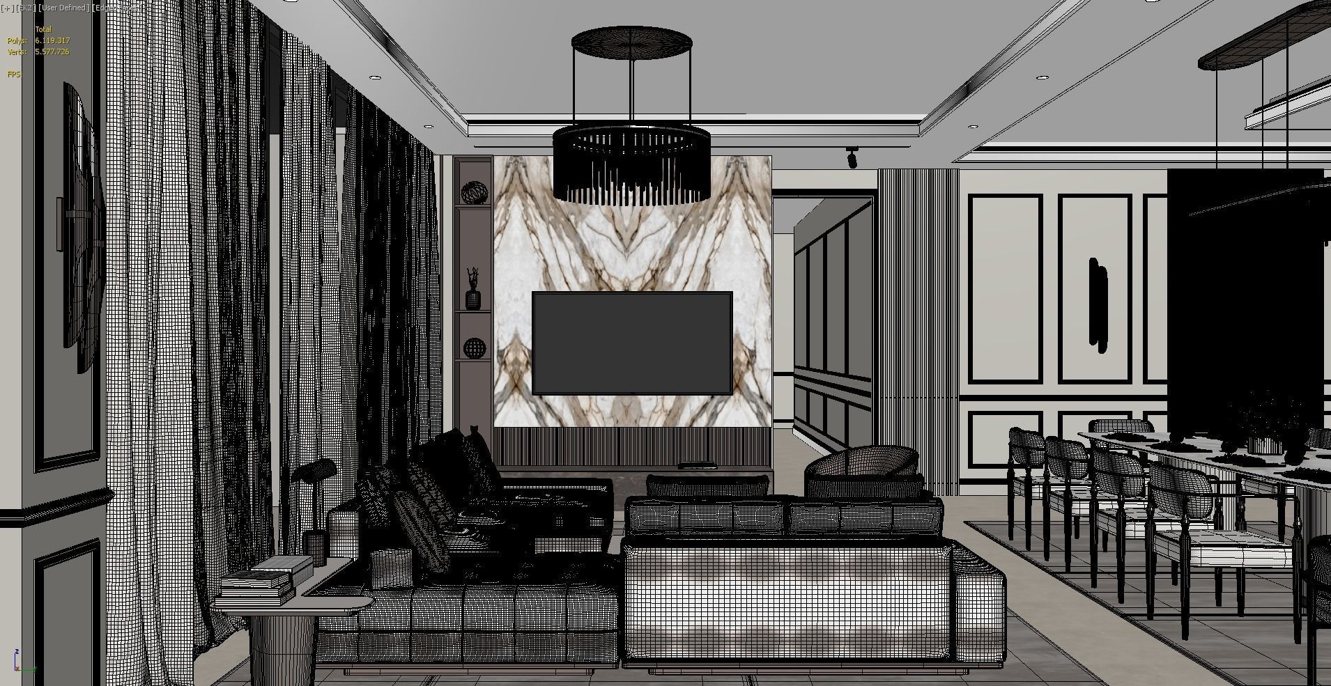 Living Room Model Free 3D model_11