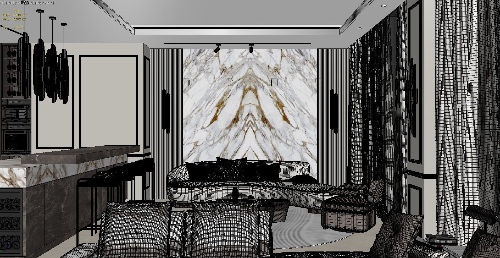 Living Room Model Free 3D model_13