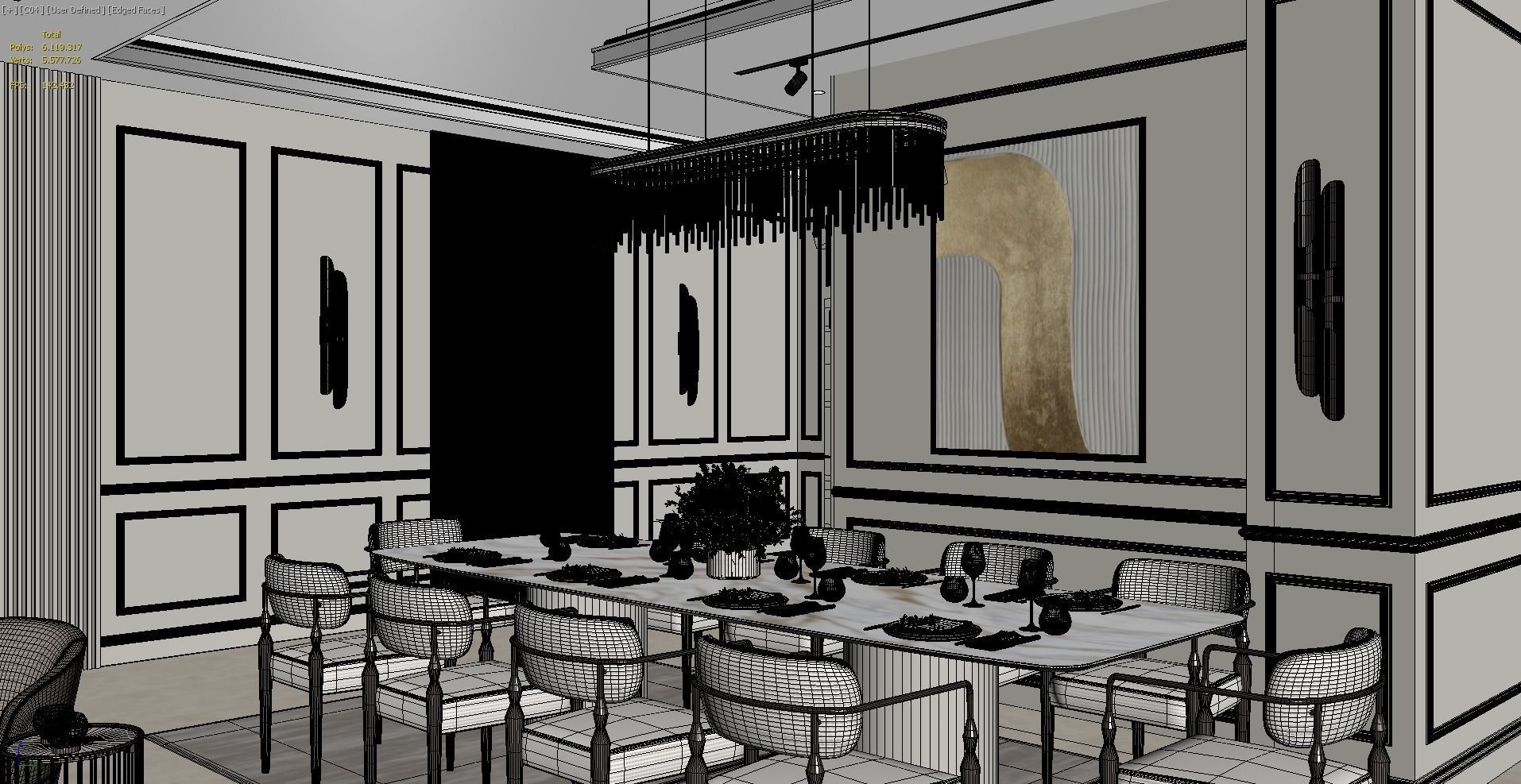 Living Room Model Free 3D model_14