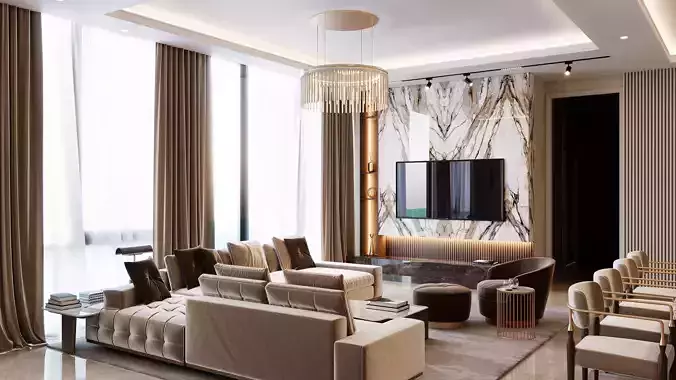 Living Room Model Free 3D model