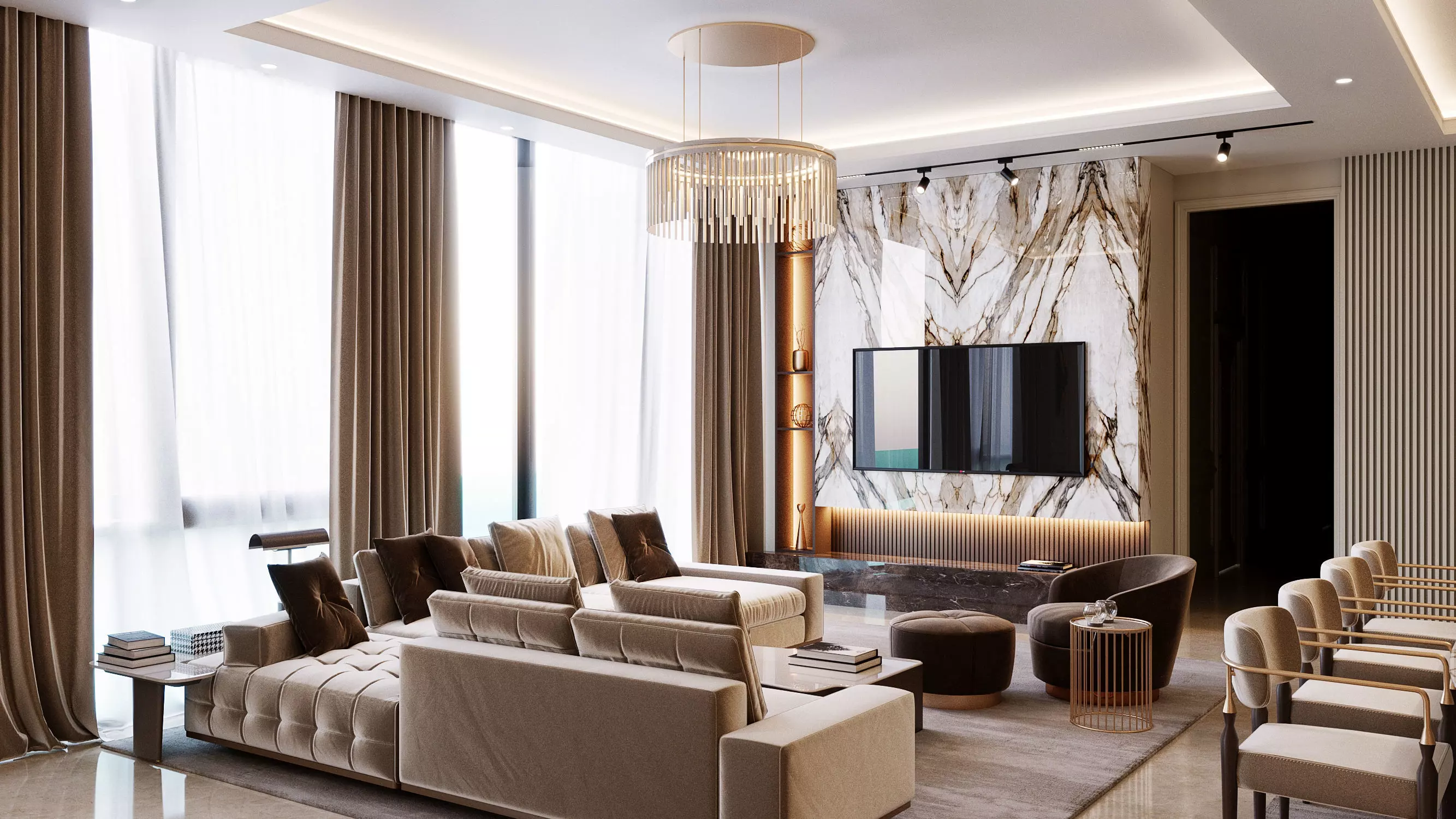 Living Room Model Free 3D model_0